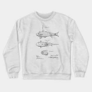 FISHING LURE VINTAGE PATENT DRAWING Crewneck Sweatshirt